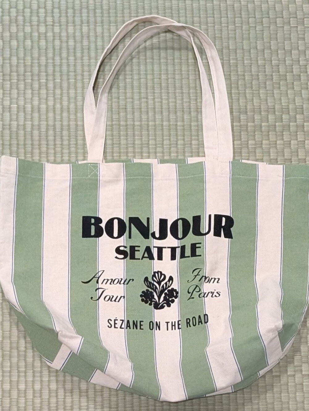 Sezane Bonjour Seattle Cotton Striped Tote Bag